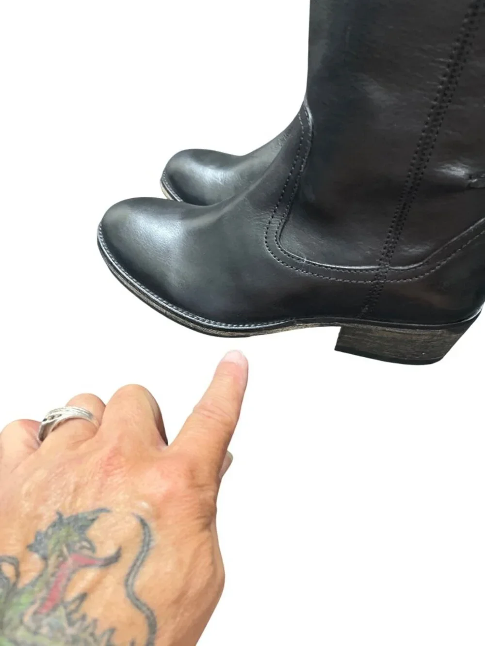 Seychelles wms black leather below knee equestrian riding boots sz 6 SKU 10-676